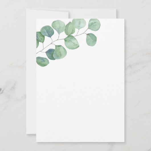 Vrijgezellenfeest Greenery Eucalyptus Kaart (Achterkant)