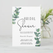 Vrijgezellenfeest Greenery Eucalyptus Kaart (Staand voorkant)