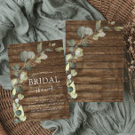 Vrijgezellenfeest Greenery Eucalyptus Rustic Wood Kaart<br><div class="desc">Eucalyptus Greenery Rustic Wood Botanical Waterverf Spring Wedding Bridal Shower Invitations on white background - inclusief prachtige en elegante scripttypografie met moderne botanische bladeren en groen voor de speciale Bride om beroemd te worden.</div>
