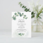 Vrijgezellenfeest Greenery Eucalyptus Waterverf Uitnodiging Briefkaart (Staand voorkant)