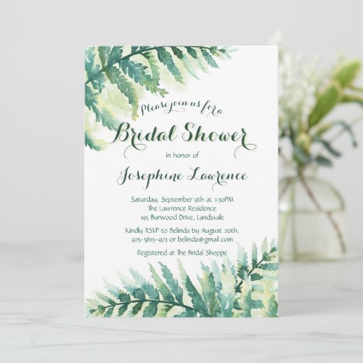 Vrijgezellenfeest Greenery Fern Kaart (Staand voorkant)