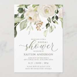 Vrijgezellenfeest Greenery Foliage White Waterverf Kaart