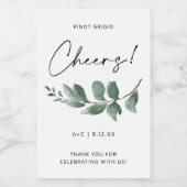 Vrijgezellenfeest Greenery minimalistisch handschr Wijn Etiket (Enkel label)