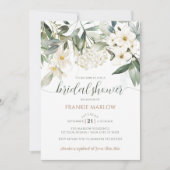 Vrijgezellenfeest Greenery White Floral Waterverf Kaart (Voorkant)