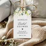 Vrijgezellenfeest Greenery White Rose Floral Cadeaulabel<br><div class="desc">Pas dit "Greenery White Rose Floral Vrijgezellenfeest Favoriet Dank u Gift Label" toe om een speciaal tintje toe te voegen. Het is een perfecte aanvulling om uw kleuren en stijlen aan te passen.</div>