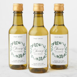 Vrijgezellenfeest Greenery Wreath Wedding Shower Wijn Etiket