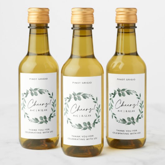 Vrijgezellenfeest Greenery Wreath Wedding Shower Wijn Etiket (Flessen)