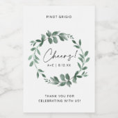 Vrijgezellenfeest Greenery Wreath Wedding Shower Wijn Etiket (Enkel label)