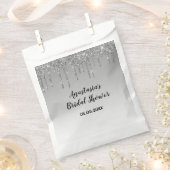 Vrijgezellenfeest grijs- en zilverglitterschijven bedankzakje (Geknipt)