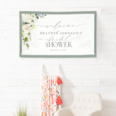 Vrijgezellenfeest Grijze Groene Waterverf Floral W Spandoek (Insitu)