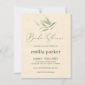 Vrijgezellenfeest groen blad beige papier kaart (Voorkant)