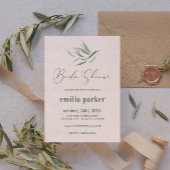 Vrijgezellenfeest groen blad beige papier kaart