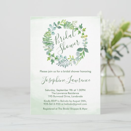 Vrijgezellenfeest groen bladeren Waterverf Kaart (Staand voorkant)