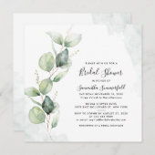 Vrijgezellenfeest groen eucalyptus blos kaart (Voorkant / Achterkant)