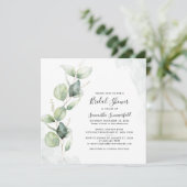 Vrijgezellenfeest groen eucalyptus blos kaart (Staand voorkant)