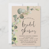 Vrijgezellenfeest groen eucalyptus terracotta kaart (Voorkant)