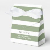 Vrijgezellenfeest Groen wit bandpatroon Bedankdoosjes (Voorkant Zijde)