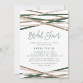 Vrijgezellenfeest Groene en Blush Streamers Kaart (Voorkant)