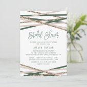 Vrijgezellenfeest Groene en Blush Streamers Kaart (Staand voorkant)