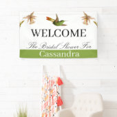 Vrijgezellenfeest | Groene kolibrie Waterverf Spandoek (Insitu)