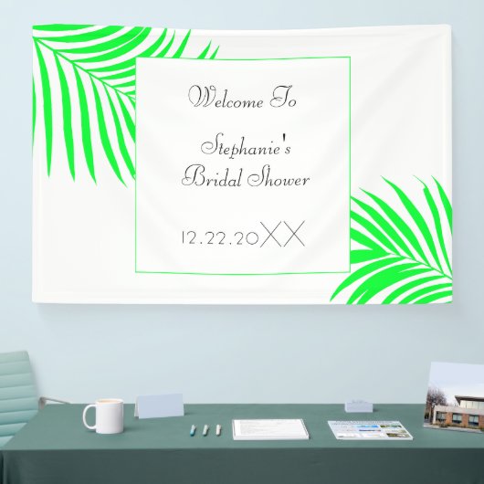 Vrijgezellenfeest groene palmboom verlaat kunstbru spandoek (Beurs)