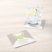 Vrijgezellenfeest groene rozen witte jurk aangepas kartonnen onderzetters (Insitu)