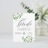 VRIJGEZELLENFEEST | Groene Waterverf Floral Briefk Briefkaart (Staand voorkant)