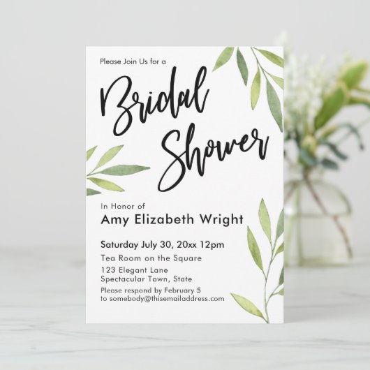 Vrijgezellenfeest groene Waterverf Kaart (Staand voorkant)