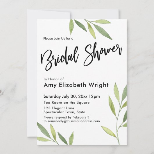 Vrijgezellenfeest groene Waterverf Kaart (Voorkant)