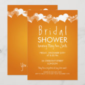 Vrijgezellenfeest Grunge Hearts Oranje Kaart (Voorkant / Achterkant)