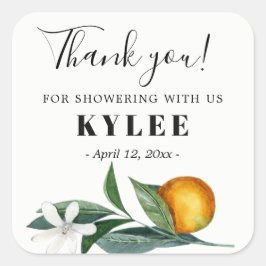 Vrijgezellenfeest gunst sticker tangerine sinaasap