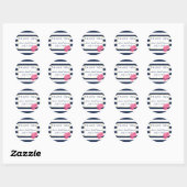 Vrijgezellenfeest gunst Stickers | Navy Stripe & P (Vel)