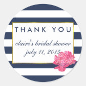 Vrijgezellenfeest gunst Stickers | Navy Stripe & P (Voorkant)