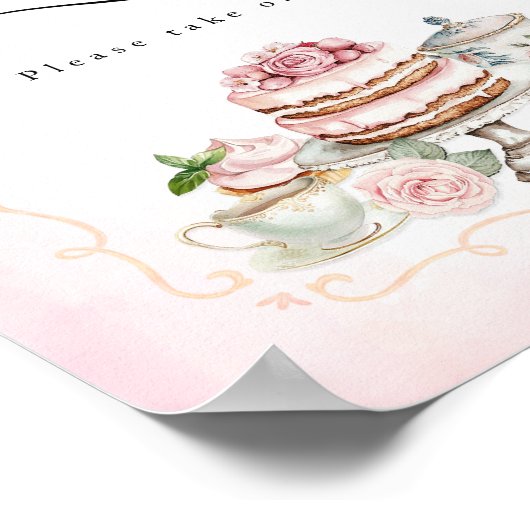 Vrijgezellenfeest gunstteken - Tea Party Theme Poster (Hoek)