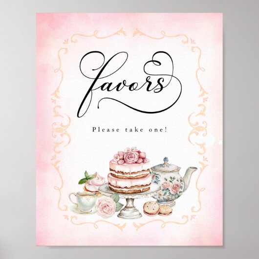 Vrijgezellenfeest gunstteken - Tea Party Theme Poster (Voorkant)