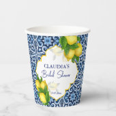 Vrijgezellenfeest gunt cadeautjes blauwe tegels ci papieren bekers (Voorkant)