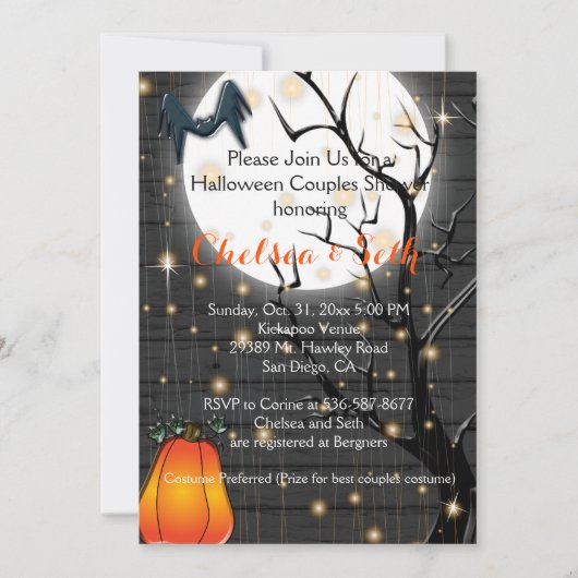 Vrijgezellenfeest Halloween Couple - Uitnodiging (Voorkant)