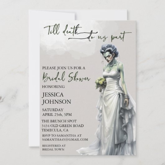 Vrijgezellenfeest Halloween Frankensteins bruid Kaart (Voorkant)