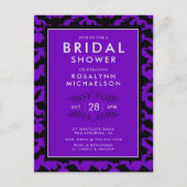 VRIJGEZELLENFEEST | Halloween Paars Bat Pattern Briefkaart (Voorkant)