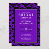 VRIJGEZELLENFEEST | Halloween Paars Bat Pattern Kaart (Voorkant / Achterkant)