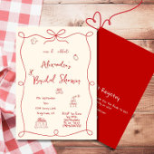 Vrijgezellenfeest Hand getekend rood grillig Kaart