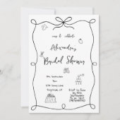 Vrijgezellenfeest Hand getekend zwart wit grillig Kaart (Voorkant)