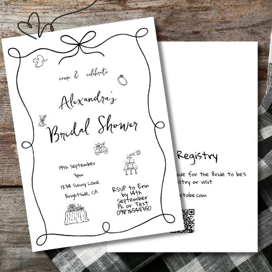 Vrijgezellenfeest Hand getrokken eenvoudige zwarte Kaart