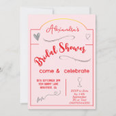 Vrijgezellenfeest handgeschreven rood roze hart kaart (Voorkant)