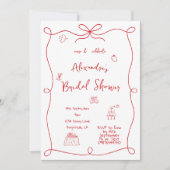 Vrijgezellenfeest handgeschreven rood wit kaart (Voorkant)