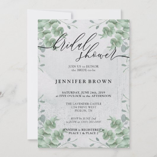 Vrijgezellenfeest Handtekening Eucalyptus Rustic G Kaart (Voorkant)