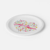 Vrijgezellenfeest hartbloem borden van kunstpapier papieren bordje (Gekanteld)