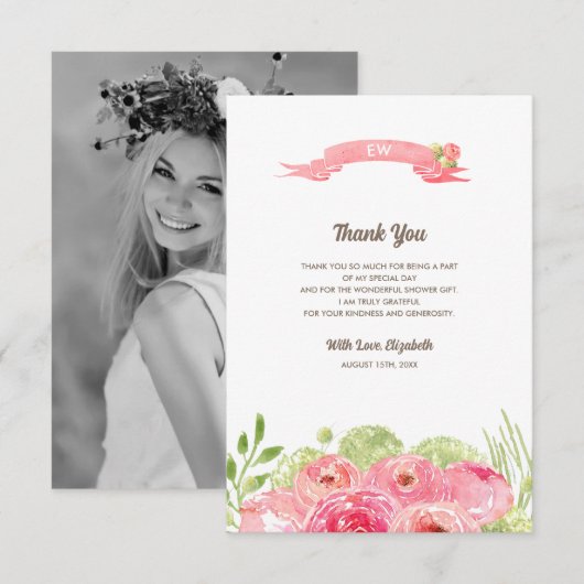 Vrijgezellenfeest - Hartelijk dank - Aangepaste fo Bedankkaart (Voorkant / Achterkant)