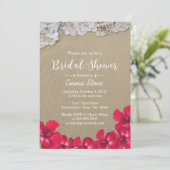 Vrijgezellenfeest Hawaiian Beach Waves Hibiscus Fl Kaart (Staand voorkant)