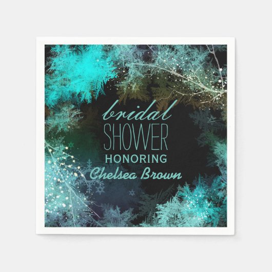 Vrijgezellenfeest Heavenly Forest Turquoise Servet (Voorkant)